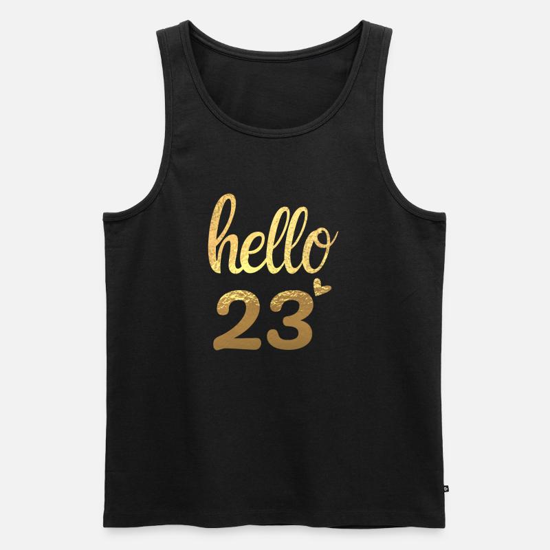 Hallo 23 Gold - Männer Premium Bio Tank Top - Schwarz