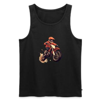 Motocross et moto tout-terrain - Débardeur bio Premium Homme - noir - Devant - AI Model Male 178 light (178cm)