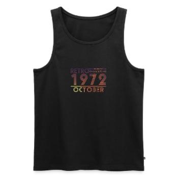 Retro Geburtstag October 1972 - Sunset line - Männer Premium Bio Tank Top - Schwarz - Vorne - Michal (187cm)
