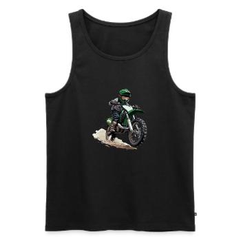 Motocross und Dirt bike - Männer Premium Bio Tank Top - Schwarz - Vorne - Michal (187cm)