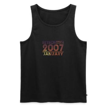 Retro Birthday January 2007 - Sunset line - Men's Premium Organic Tank Top - black - Front - Michal (187cm)