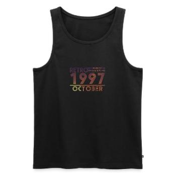 Retro Birthday October 1997 - Sunset line - Men's Premium Organic Tank Top - black - Front - Michal (187cm)