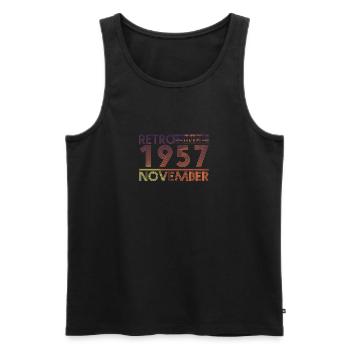 Retro Birthday November 1957 - Sunset line - Men's Premium Organic Tank Top - black - Front - Michal (187cm)