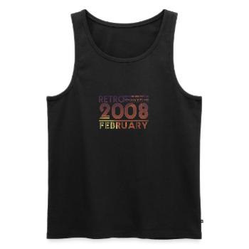 Retro Birthday February 2008 - Sunset line - Men's Premium Organic Tank Top - black - Front - Michal (187cm)