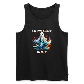 GEIST DAS GUTE STECKT IN MIR - Männer Premium Bio Tank Top - Schwarz - Vorne - Michal (187cm)