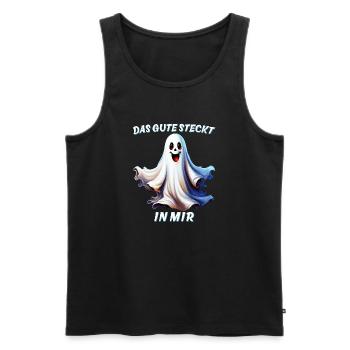 GEIST DAS GUTE STECKT IN MIR - Männer Premium Bio Tank Top - Schwarz - Vorne - Michal (187cm)