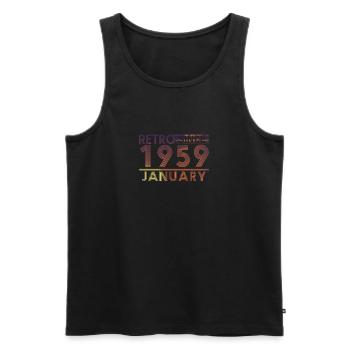 Retro Birthday January 1959 - Sunset line - Men's Premium Organic Tank Top - black - Front - Michal (187cm)