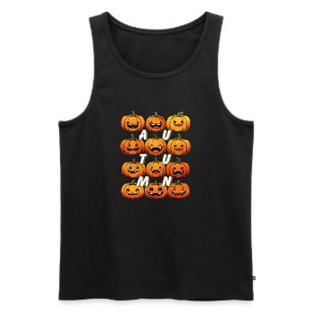 AUTUMN PUMPKIN - Men's Premium Organic Tank Top - black - Front - Michal (187cm)