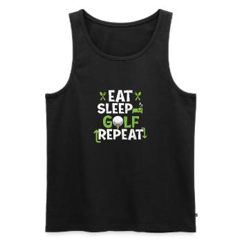 Eat Sleep Golf Repeat - Golf Lover Golfer - Men's Premium Organic Tank Top - black - Front - AI Model Male 178 light (178cm)