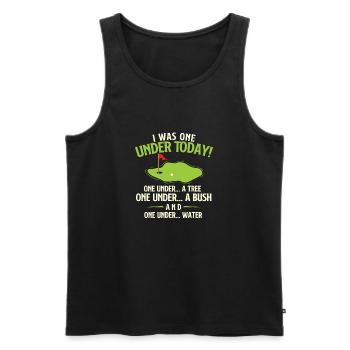 I Was One Under Today - Funny Golf Lover - Men's Premium Organic Tank Top - black - Front - Michal (187cm)