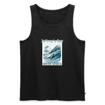 Jeffrey's Bay Surfing Adventure Jeffreys Bay - Men's Premium Organic Tank Top - black - Front - Michal (187cm)