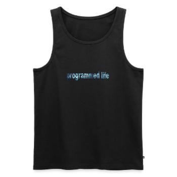 Programmed Life Typography Programmed Life - Men's Premium Organic Tank Top - black - Front - Michal (187cm)