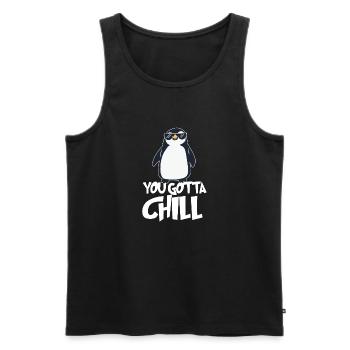 You Gotta Chill - Amateur de pingouins Birdwatcher - Débardeur bio Premium Homme - noir - Devant - Michal (187cm)