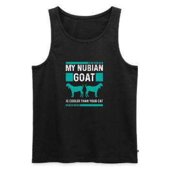 Ma chèvre nubienne : plus fraîche que votre chat - Débardeur bio Premium Homme - noir - Devant - Michal (187cm)