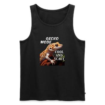 GECKO MODE COOL AND SCALY - Männer Premium Bio Tank Top - Schwarz - Vorne - Michal (187cm)