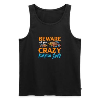 beware of the crazy killifish lady Design - Männer Premium Bio Tank Top - Schwarz - Vorne - Michal (187cm)