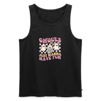 Ghule wollen einfach nur Spaß haben - Spooky Halloween - Männer Premium Bio Tank Top - Schwarz - Vorne - AI Model Male 178 light (178cm)