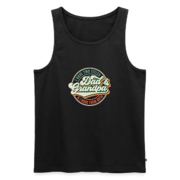 I Have Two Titles Dad And Grandpa - Men's Premium Organic Tank Top - black - Front - AI Model Male 178 light (178cm)