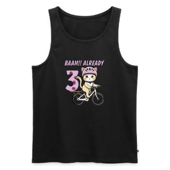 VÉLO CHAT BAAM !! DÉJÀ TROIS - Débardeur bio Premium Homme - noir - Devant - AI Model Male 178 light (178cm)