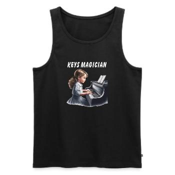 PIANO KEYS MAGICIAN - Männer Premium Bio Tank Top - Schwarz - Vorne - AI Model Male 178 light (178cm)