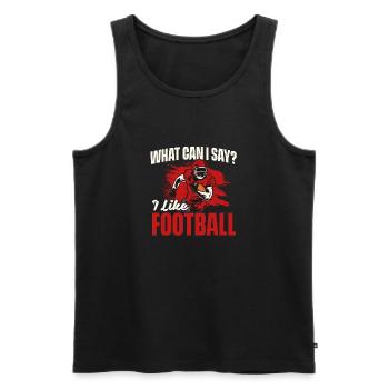 Was soll ich sagen, ich mag Fußball - Sports Lover Fun - Männer Premium Bio Tank Top - Schwarz - Vorne - Michal (187cm)