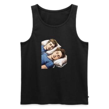 MEN SLEEPING - Men's Premium Organic Tank Top - black - Front - Michal (187cm)