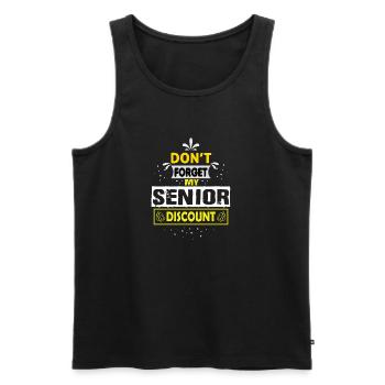 Senior Don't Forget My Discount - Gifts Senior - Men's Premium Organic Tank Top - black - Front - Michal (187cm)