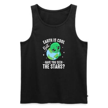 Erde & Aliens - Männer Premium Bio Tank Top - Schwarz - Vorne - Michal (187cm)