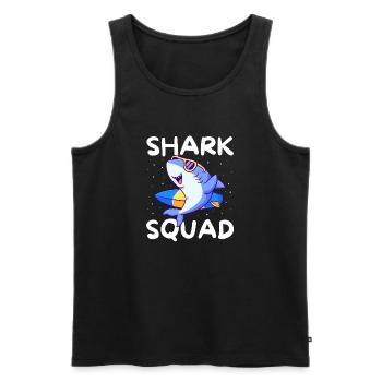 Shark Squad Fun Beach and Surfing Theme - Männer Premium Bio Tank Top - Schwarz - Vorne - AI Model Male 178 light (178cm)