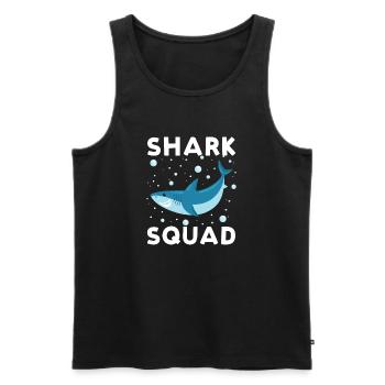 Cool Shark Squad with Surfboard Summer Vibes - Männer Premium Bio Tank Top - Schwarz - Vorne - AI Model Male 178 light (178cm)