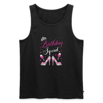 Birthday Squad Glamorous High Heels and Wine Desig - Men's Premium Organic Tank Top - black - Front - Michal (187cm)