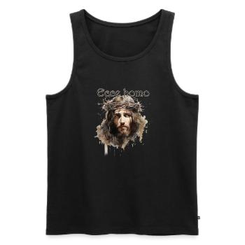Ecce homo - Männer Premium Bio Tank Top - Schwarz - Vorne - Michal (187cm)