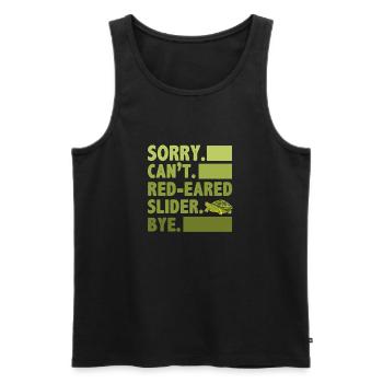 Sorry Can't Red-Eared Slider Bye Amphibian Reptile - Men's Premium Organic Tank Top - black - Front - AI Model Male 178 light (178cm)