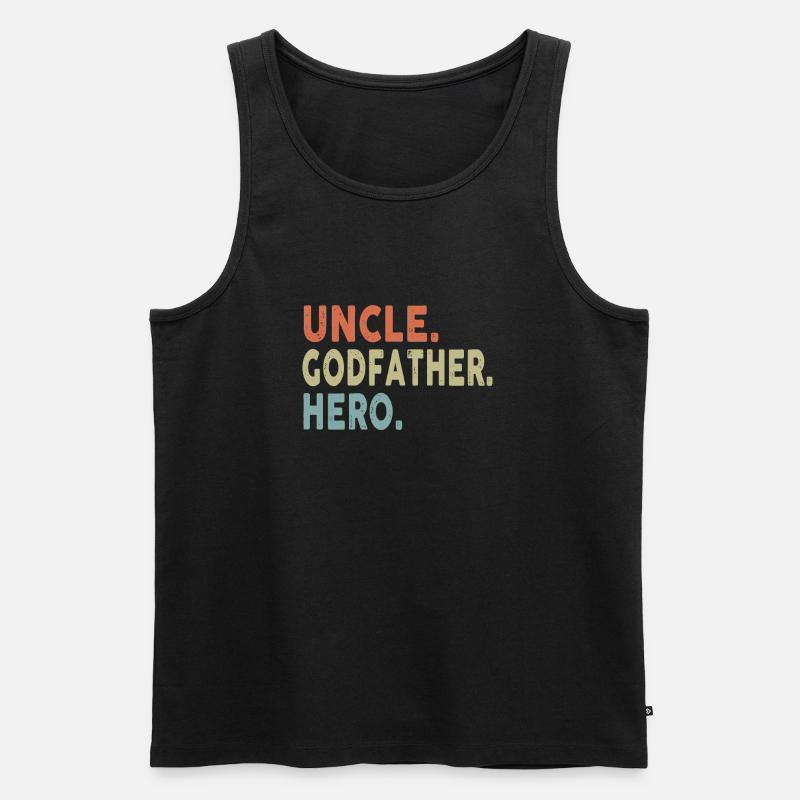 Onkel Pate Held - Männer Premium Bio Tank Top - Schwarz
