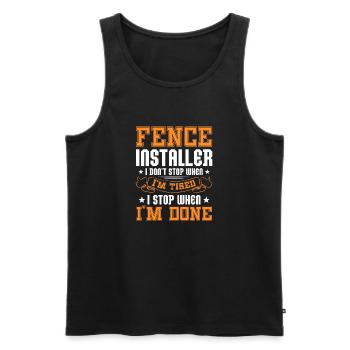 dad is my name building fences is my game Design - Männer Premium Bio Tank Top - Schwarz - Vorne - AI Model Male 178 light (178cm)