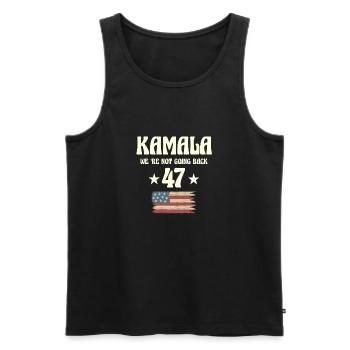 We are not going back kamala Us - Men's Premium Organic Tank Top - black - Front - Michal (187cm)