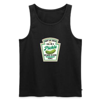 Peignez-moi en vert et appelez-moi un cornichon - Débardeur bio Premium Homme - noir - Devant - Michal (187cm)