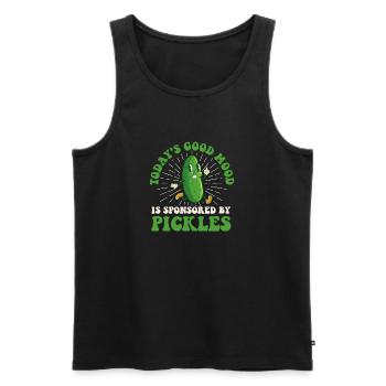 La bonne humeur d’aujourd’hui est commanditée par Pickles - Débardeur bio Premium Homme - noir - Devant - Michal (187cm)