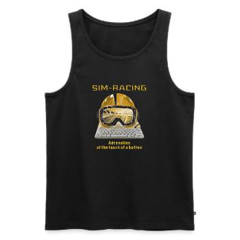 SIM RACING Adrenaline at the touch - Männer Premium Bio Tank Top - Schwarz - Vorne - Michal (187cm)