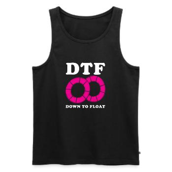 DTF descendant à flotteur Conception d’un tubing de rivière - Débardeur bio Premium Homme - noir - Devant - AI Model Male 178 light (178cm)