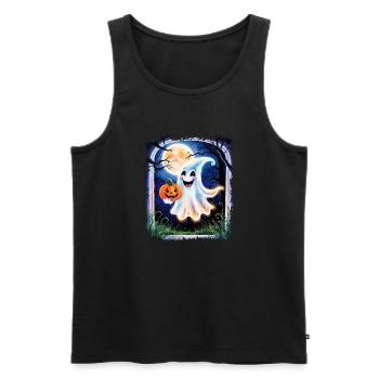 Trick or Treat halloween ghost funny - Men's Premium Organic Tank Top - black - Front - Michal (187cm)