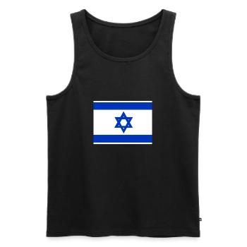 Etudes du drapeau d’Israël - Débardeur bio Premium Homme - noir - Devant - Michal (187cm)