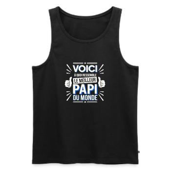 Here is the best grandpa in the world gift - Men's Premium Organic Tank Top - black - Front - Michal (187cm)