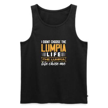 I didnt choose the lumpia life Design - Männer Premium Bio Tank Top - Schwarz - Vorne - AI Model Male 178 light (178cm)