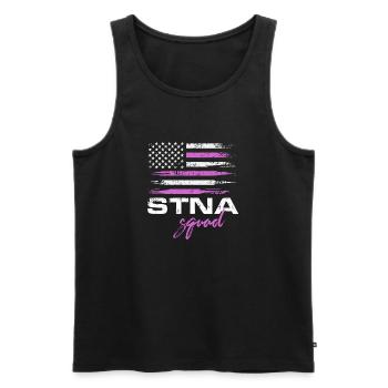 stna squad american flag Design for a nursing - Men's Premium Organic Tank Top - black - Front - AI Model Male 178 light (178cm)
