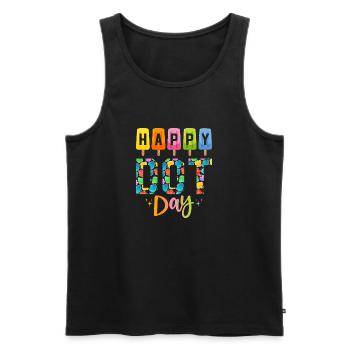 International Colorful Dots Day - Men's Premium Organic Tank Top - black - Front - AI Model Male 178 light (178cm)