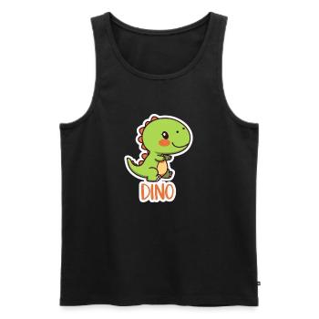 DINOSAURIER - Männer Premium Bio Tank Top - Schwarz - Vorne - Michal (187cm)
