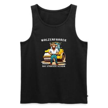 WALZENFAHRER MACH DIE STRASSE SCHÖN - Männer Premium Bio Tank Top - Schwarz - Vorne - AI Model Male 178 light (178cm)