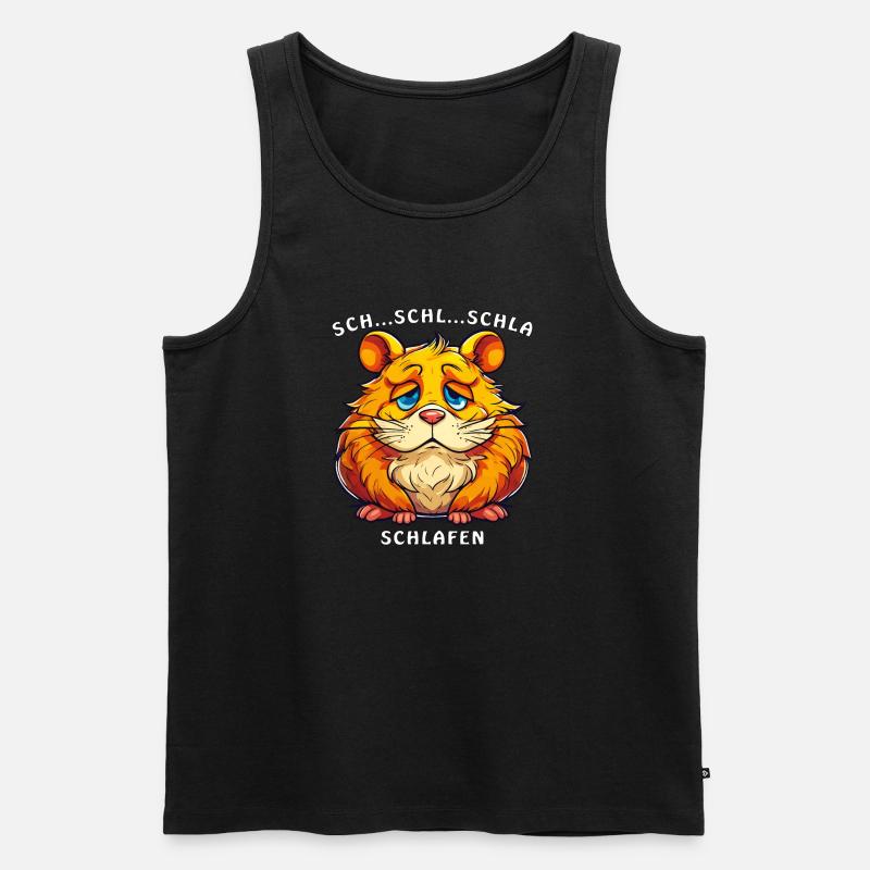 HAMSTER ...SCHL...SCHLA SCHLAFEN - Männer Premium Bio Tank Top - Schwarz
