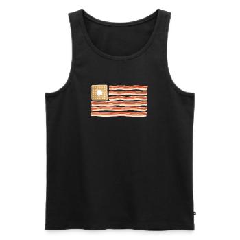 Bacon American Flag Pork Bacon - Men's Premium Organic Tank Top - black - Front - Michal (187cm)